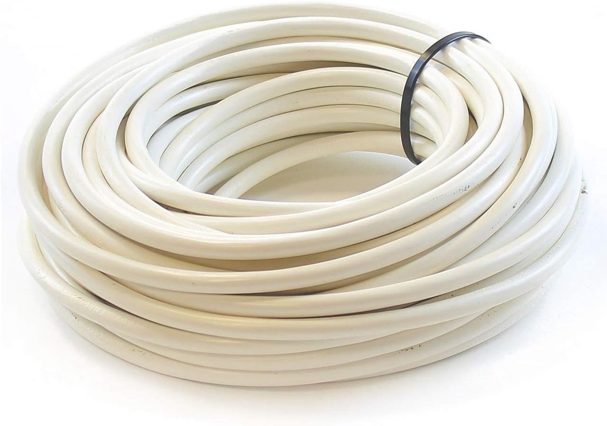 Flexibele Kabel - 3 aderige stroomkabel - Elektrische klussen - Op maat gesneden lengtes - 1 mm² doorsnede - Wit