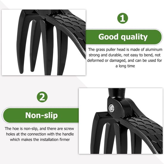 Onkruidverwijderaar Tuin - Wortel Remover - Staand Wieden - Aluminium Kop - 13x15cm - Zwart van Merkloos	 — afbeelding 3