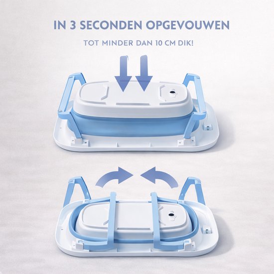 GoudenGracht Baby Bad - Babybad - Babybad met standaard - Opvouwbaar - Digitale Thermometer - Blauw van Merkloos — afbeelding 4