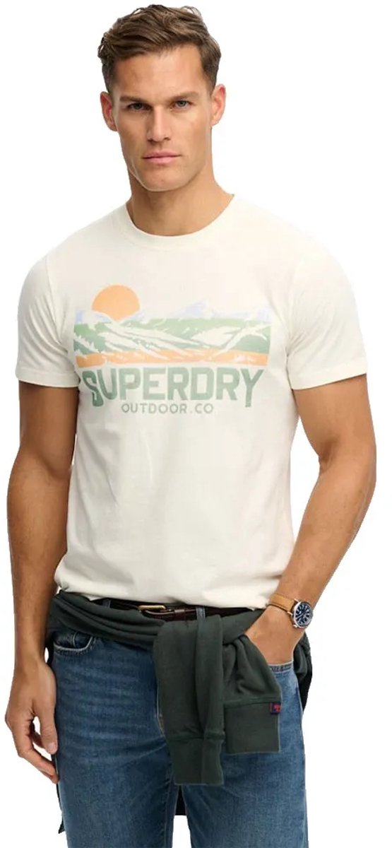 Superdry T-shirt Outdoors Mountain Rlxd Tee M1012358a 71d Off Mannen Wit