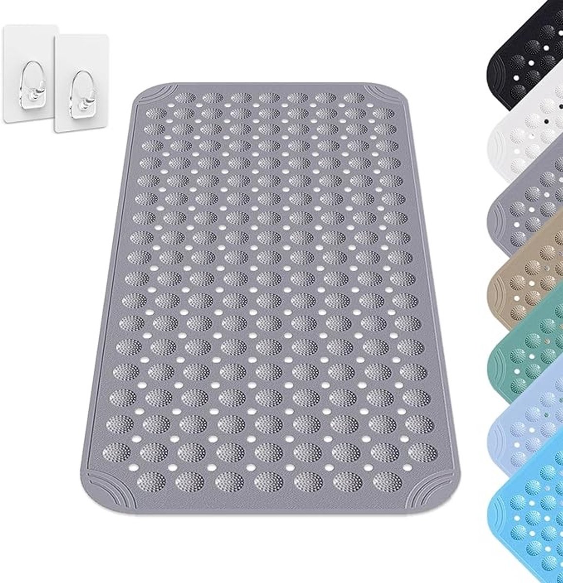Antislip douchemat met zuignappen, 40 x 80 cm, inclusief ophanghaken