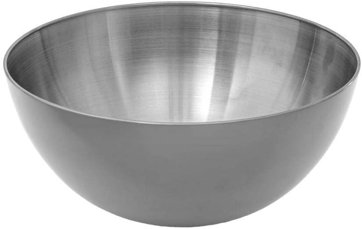 Salade Kom - Serveer Kom - Maaltijden Serveren - Met Deksel - 19 cm Diameter - Zilverkleurig