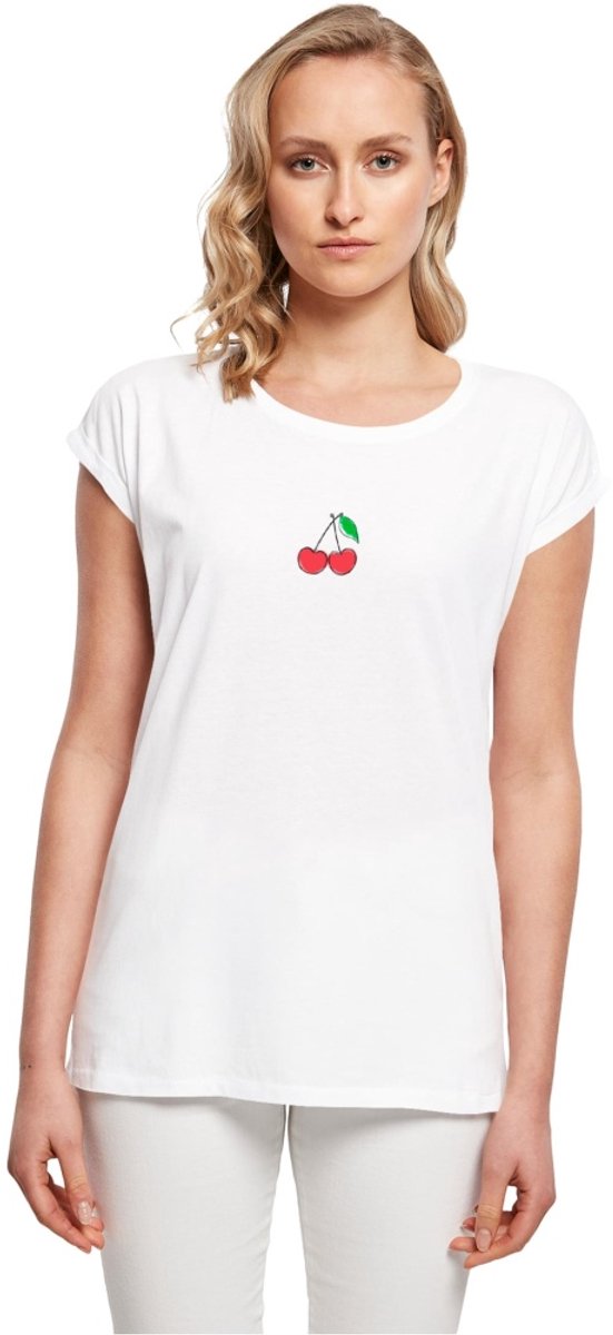 Merchcode - Summer Sweet Cherry Dames Tshirt - XXL - Wit