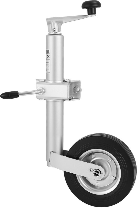 VEVOR Steunwiel, Draagvermogen tot 150 Kg, Neuswiel In Hoogte Verstelbaar van 550–780 mm, Aanhangerwiel, Aanhangersteun met enkel Wiel en Ergonomische Handgreep, Geschikt voor Aanhangers, Caravans en Boten — afbeelding 2