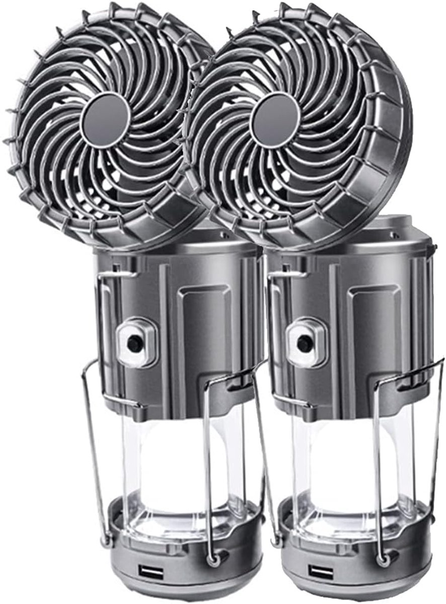 2-pack solar kampeerlantaarn met ventilator – 3-weg stroom – Noodverlichting-Belle's product