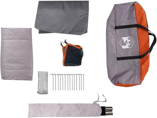 Bungalow tent voor 4 personen met voortent en goede ventilatie van Merkloos — afbeelding 4