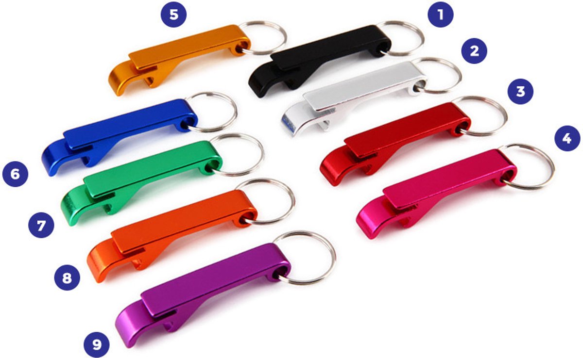 Set van 10 metalen flesopeners, kleur 7: groen - WD1774733884