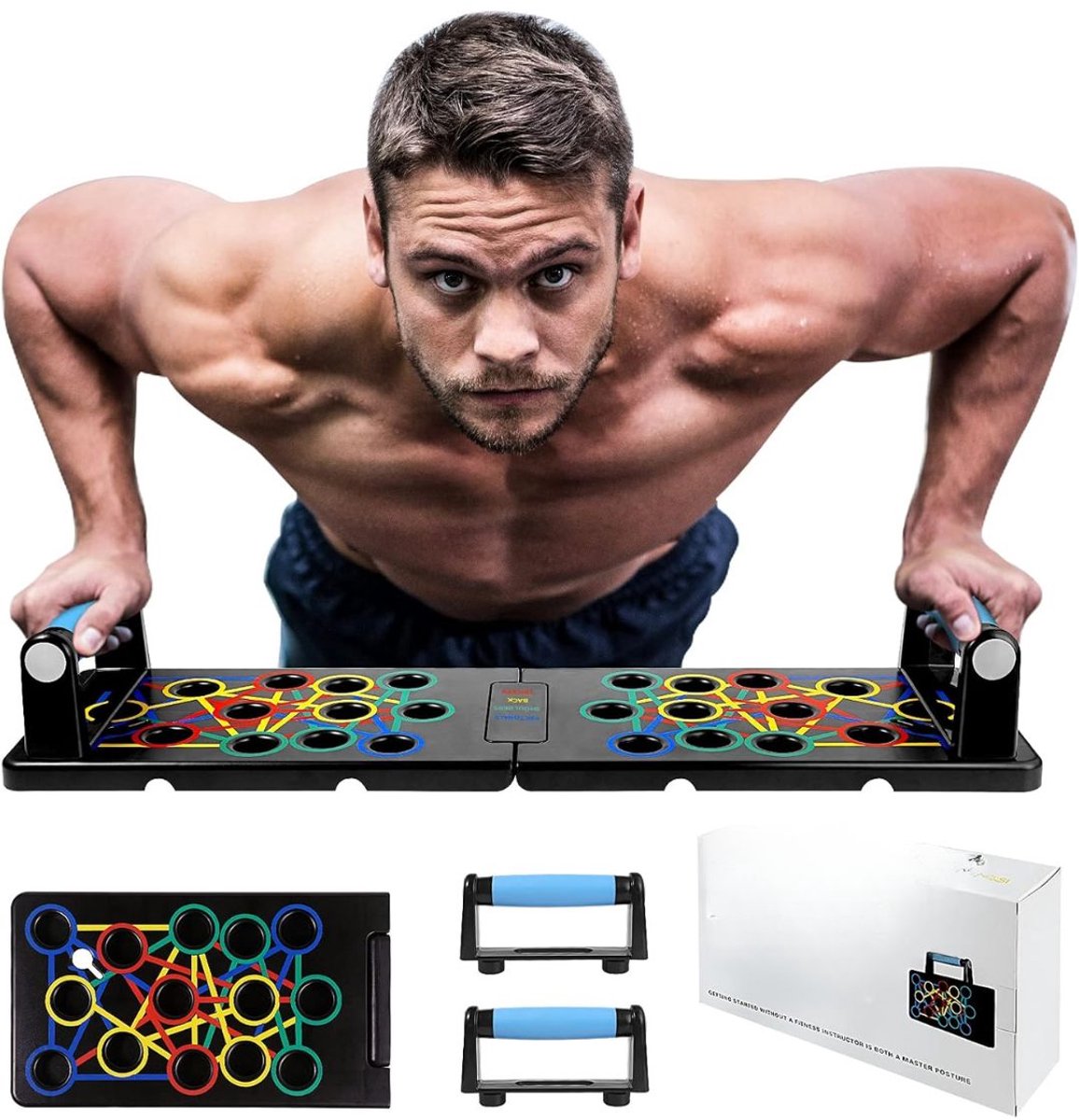 RONN® Push-upbord - Parallettes - Push-upbord - Zwart - 63cm x 18cm x 9cm