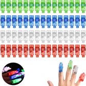 60 Stuks LED Vingerlampjes - Ringen - Finger Lights - Vingerlichten LED Set - Speelgoed Met Vingerlampjes - Feestpakket - Compact - Geschikt Voor Halloween, Kerstmis, Verjaardagsfeestjes, Concerten Ena Shows