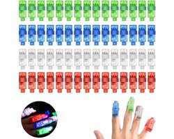 60 Stuks LED Vingerlampjes - Ringen - Finger Lights - Vingerlichten LED Set - Speelgoed Met Vingerlampjes - Feestpakket - Compact - Geschikt Voor Halloween, Kerstmis, Verjaardagsfeestjes, Concerten Ena Shows