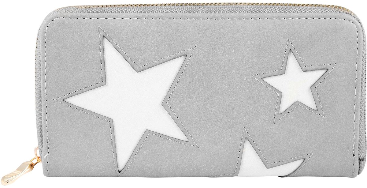 Cham Cham Dames portemonnee horizontaal imitatieleer Stars Cham Cham damesportemonnee van imitatieleer. Formaat 19 x 10 cm.