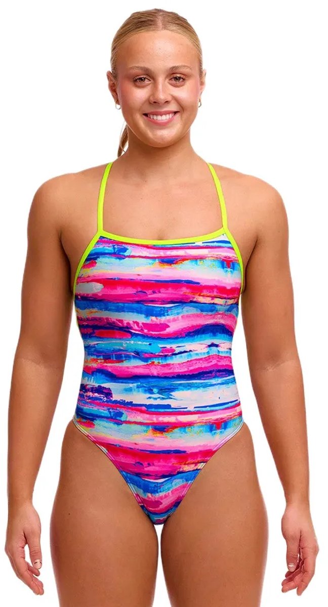 Funkita Dames badpak Strapped In Colour Cutaway