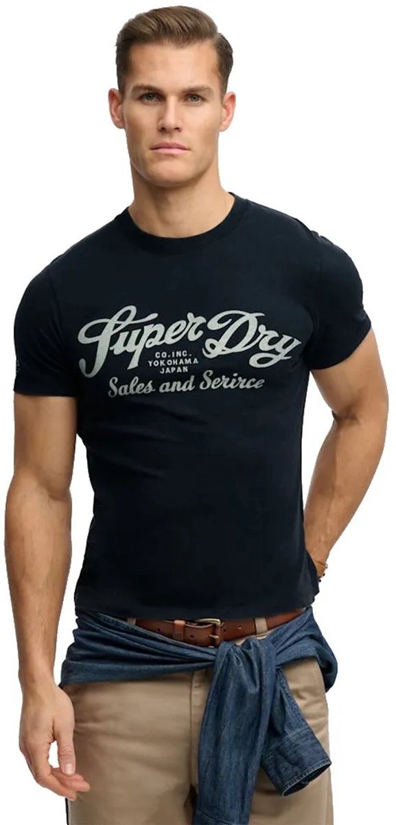 Superdry Industry Worker Relaxed T-shirt Heren T-shirts Marineblauw