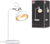 LED-tafellamp Juna E14 max. 20W Wit mat, Champagne Metaal