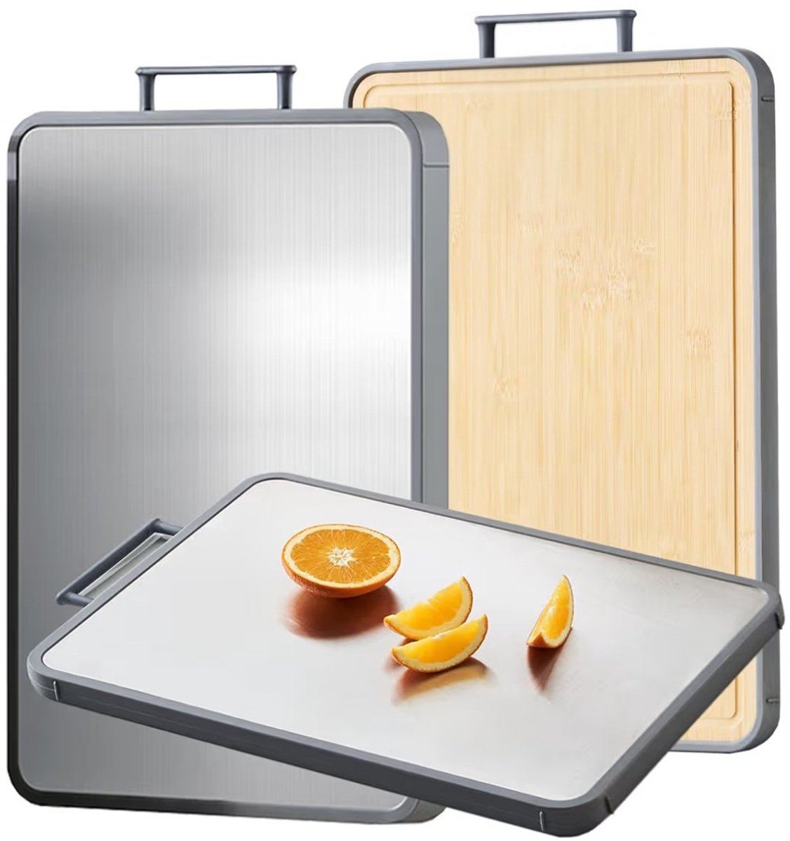 Dubbelzijdige Snijplank van Titanium en Bamboe voor de Keuken