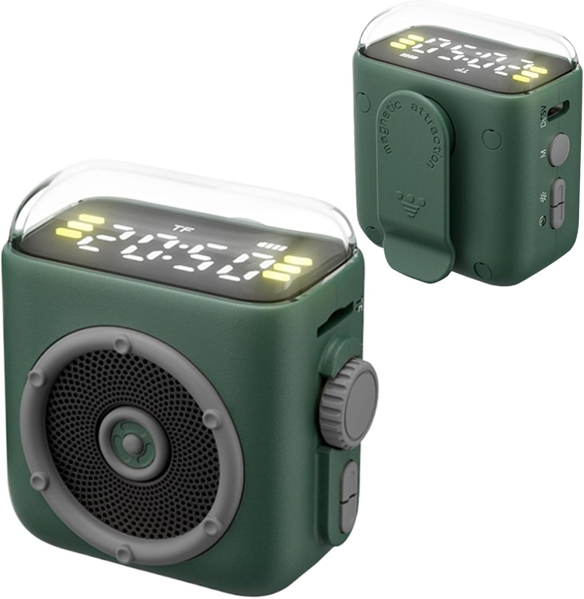 Draagbare Luidspreker - Magnetische Soundbox - Muziek Overal - Met Clip - Compact Formaat - Groen