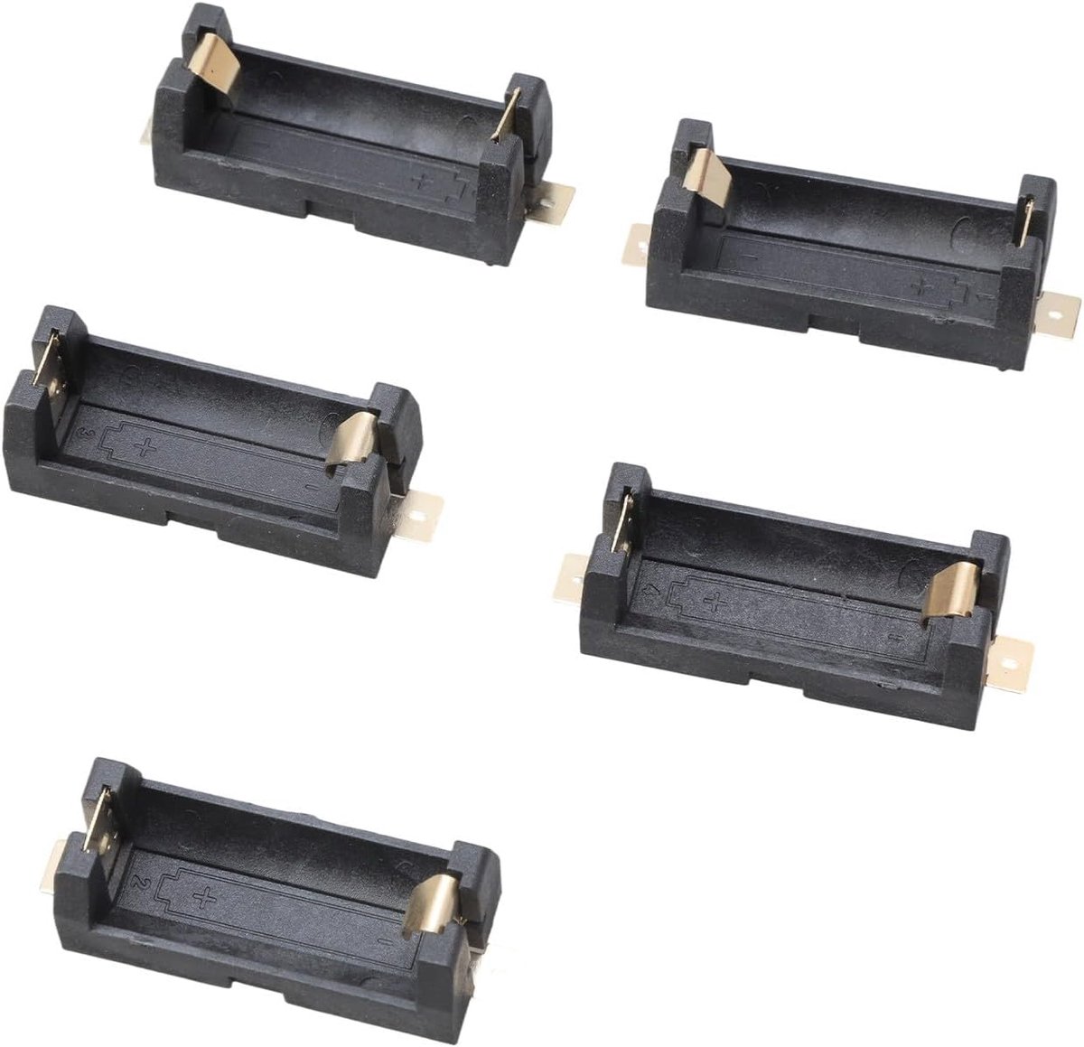Batterij Houders - Opbergdoos - PCB Soldeer - 5 Stuks Set - 4.3x1.8cm - Zwart