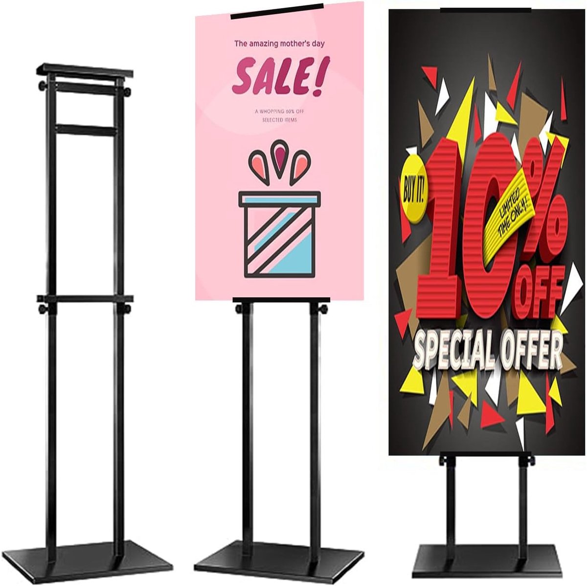 Bordstandaard Set - Menu Display - Reclame Tonen - Verstelbare Hoogte - 2 Stuks - Zwart