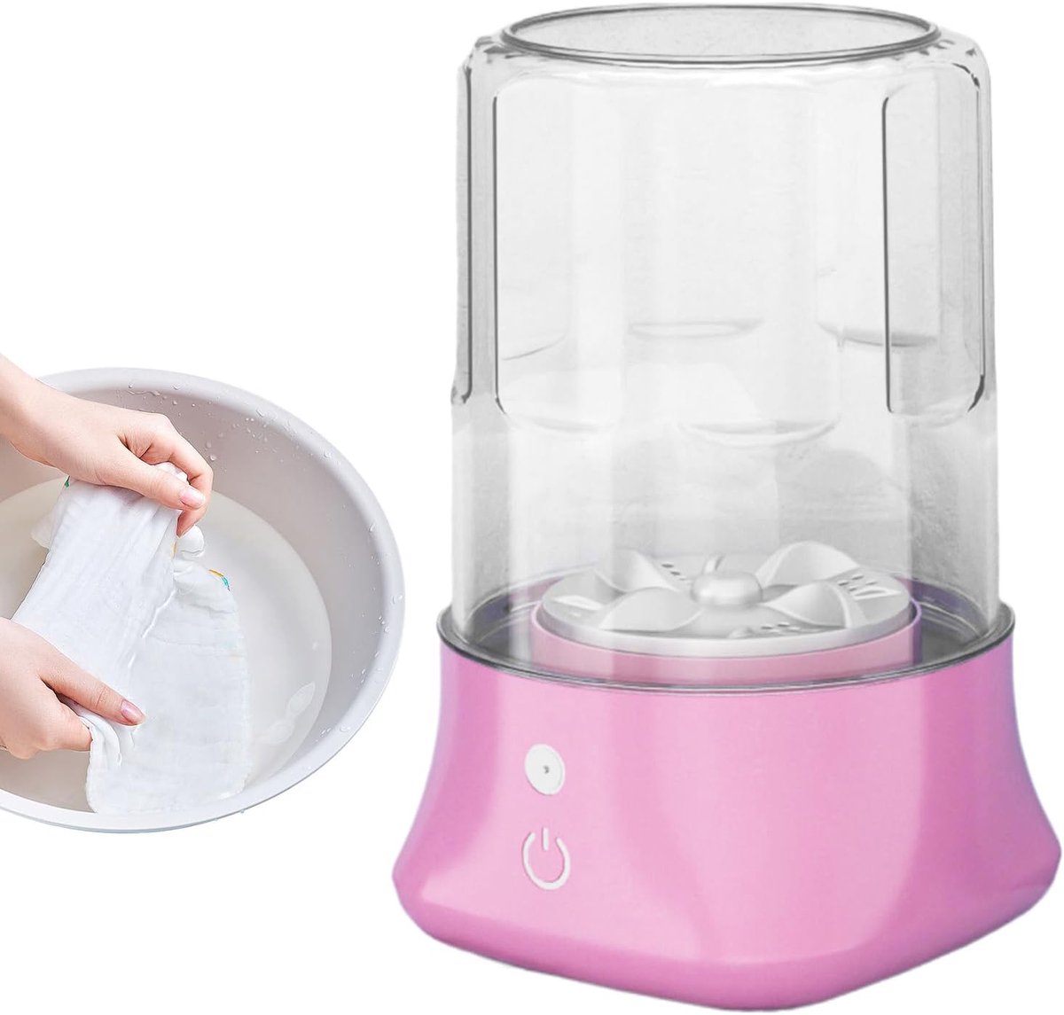 Draagbare Wasmachine Kleine Wasmachine Reizen Appartement Ingebouwde Batterij 20.8 x 13.5 cm Zwart