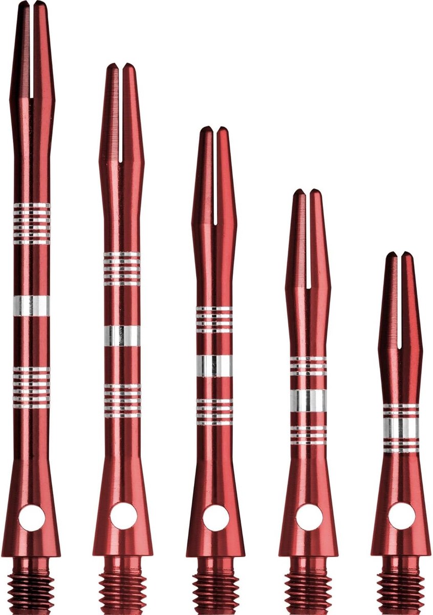 Dart Shafts - Korte Stelen - Precisie Werpen - Aluminium Constructie - Kort - Rood