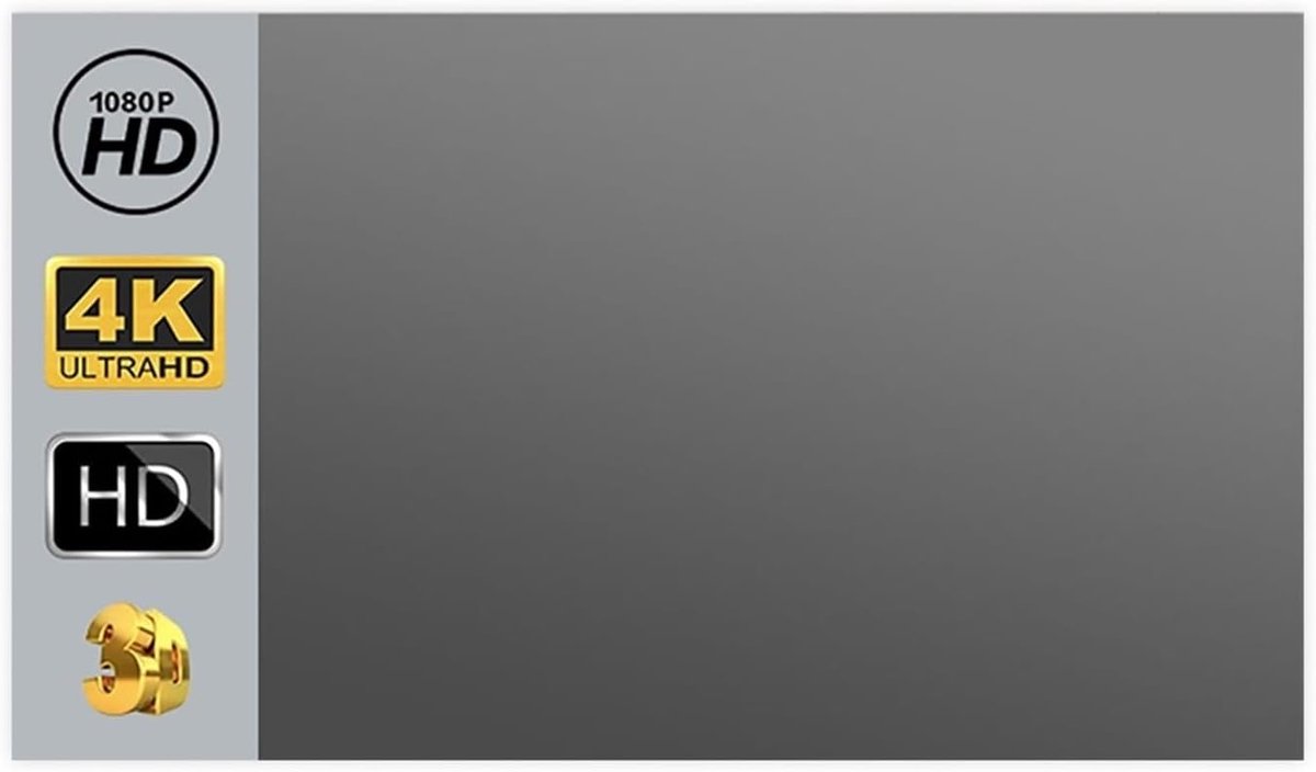 Projectiescherm - Beamer Doek - Thuisbioscoop Ervaring - Hoge Helderheid Reflectie - 72 Inch 16:9 - Grijs