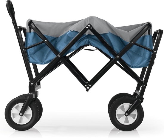 Bolderkar Handwagen - Transportkar Opvouwbaar - Spullen Vervoeren - 80kg Draagkracht - 102x50x72cm - Blauw Grijs van Bolderkar — afbeelding 4