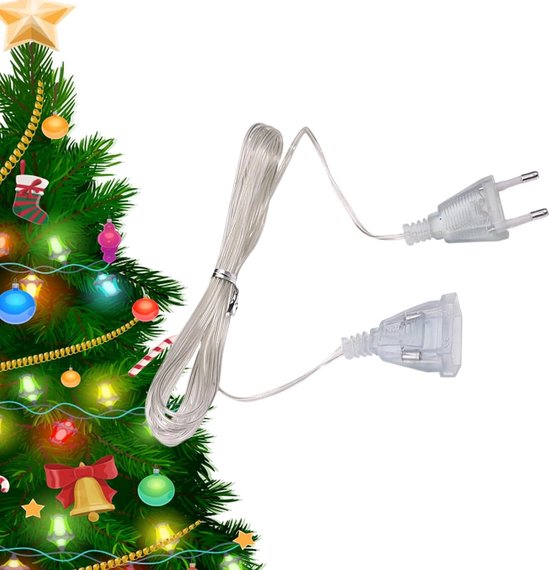 Doorzichtig Verlengsnoer 3 Meter - Onzichtbare 220V Dunne Stekker Voor Kerstverlichting, Slingers En Feestdecoratie