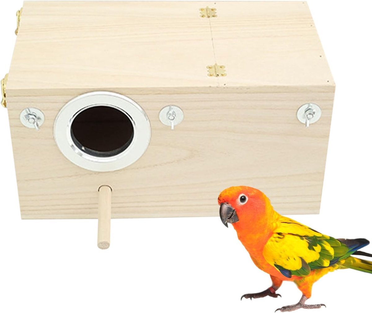 Vogel Nestkast - Broedhok Huisje - Vogels Kweken - Ademend Houtontwerp - 29x15x15cm