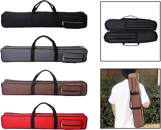 Keu Tas - Billiard Container - Pool Keu Beschermen - Oxford Stof - 83x14x7 cm - Rood — afbeelding 5