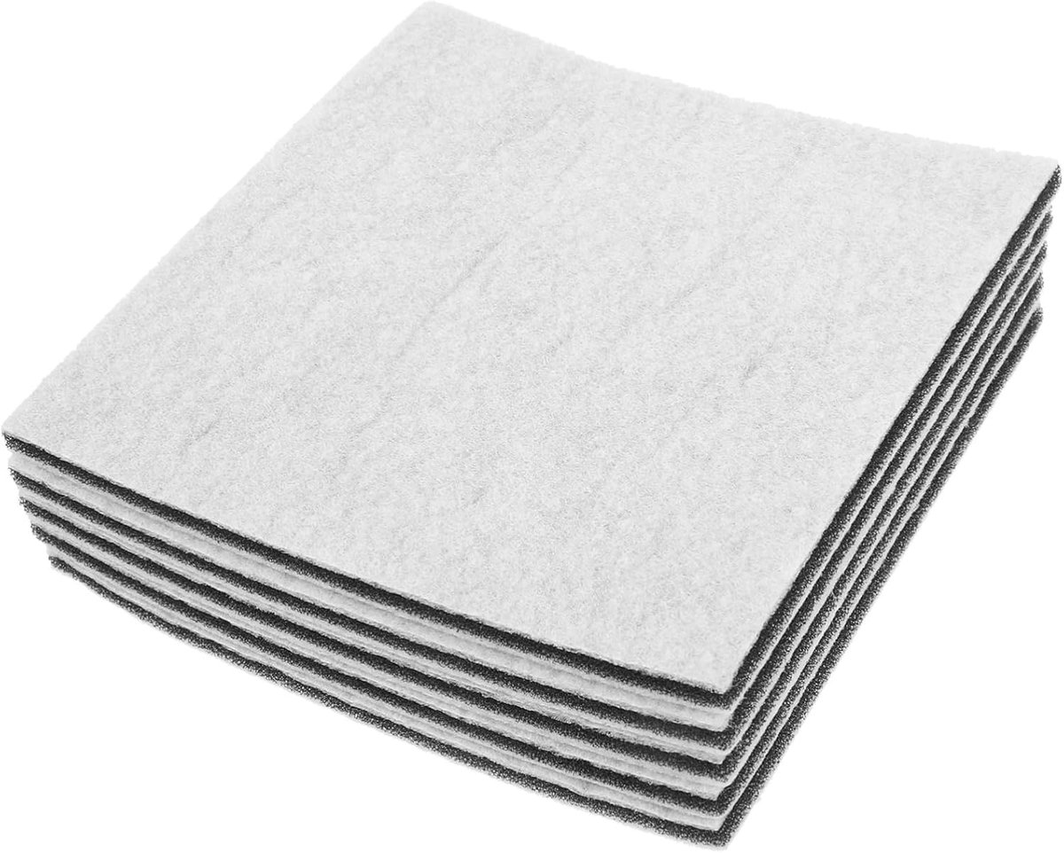 Stofzuigerfilters 5 Stuks - Motor katoen - Stofzuigeronderhoud - Drielaags filtratie - 15x15x0.9 cm - Wit
