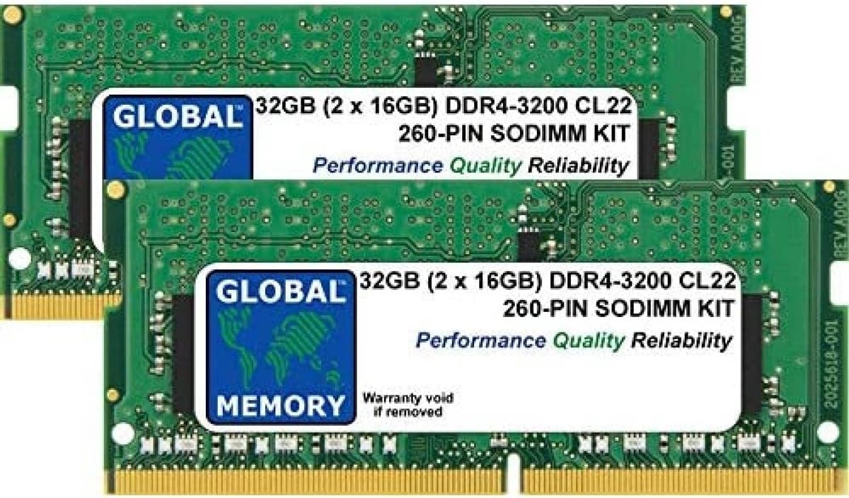 Geheugen RAM Kit - Laptop Geheugen - Sneller Multitasken - 32GB DDR4 3200MHz - 260-PIN SODIMM