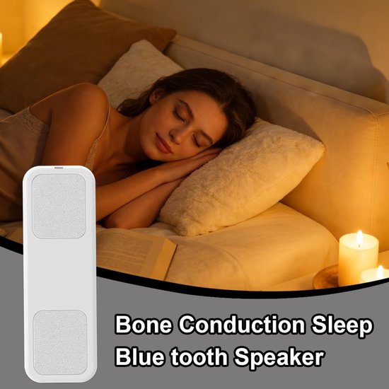 Kussenluidspreker - Onderste Kussen Speaker - Rustig Slapen - Botgeleiding Technologie - 12.6 x 4.3 cm - Wit — afbeelding 3