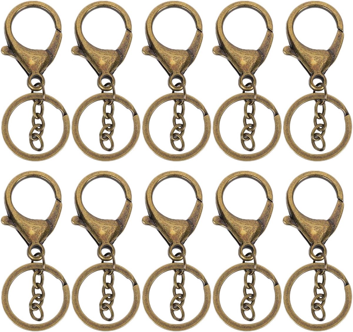 Sleutelhangers Ring Set - Karabijnsluitingen Haken - Sieraden DIY - Duurzaam Metaal - 25x62mm