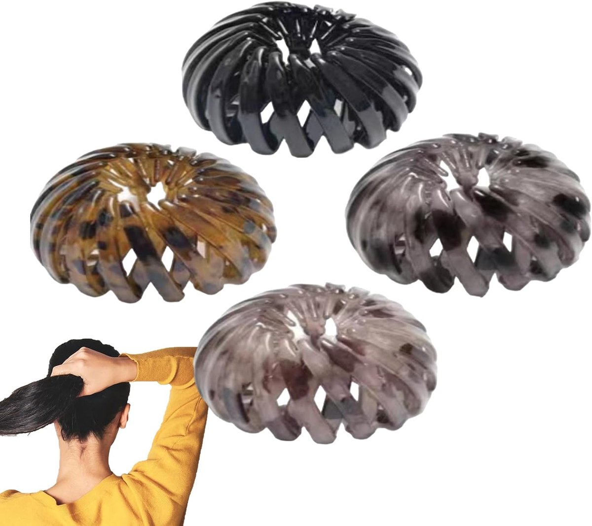 Vogelnest Haarklem - Haarstyling Clip - Elke Dag Stijl - Uitbreidbaar Ontwerp - 4 Stuks