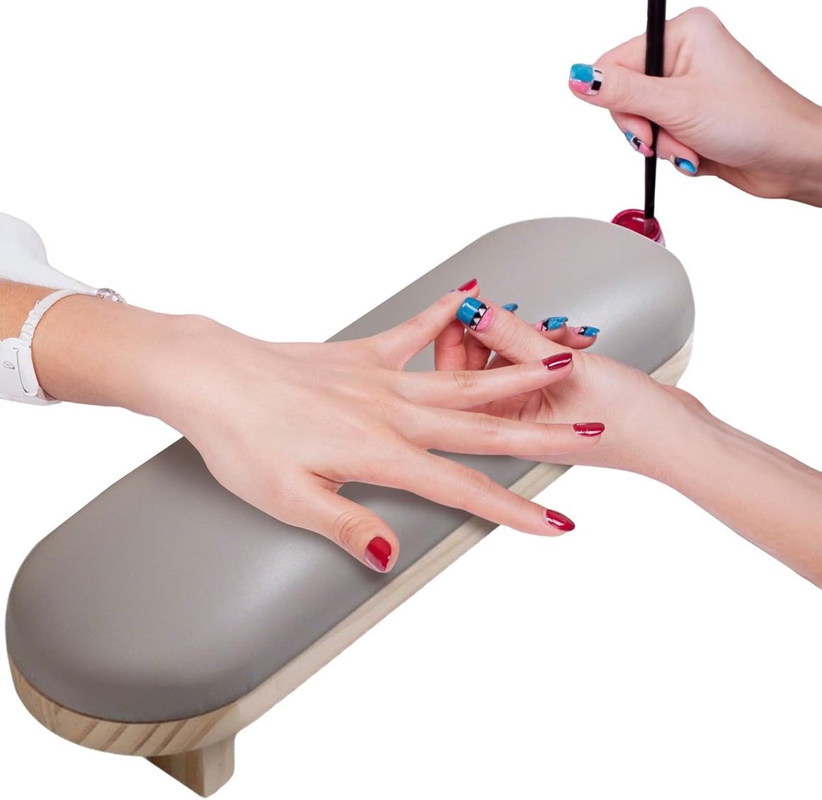 Nagel Armsteun - Manicure Ondersteuning - Nagelstyling Werkplek - Waterdicht PU Oppervlak - 39x11.5x8cm