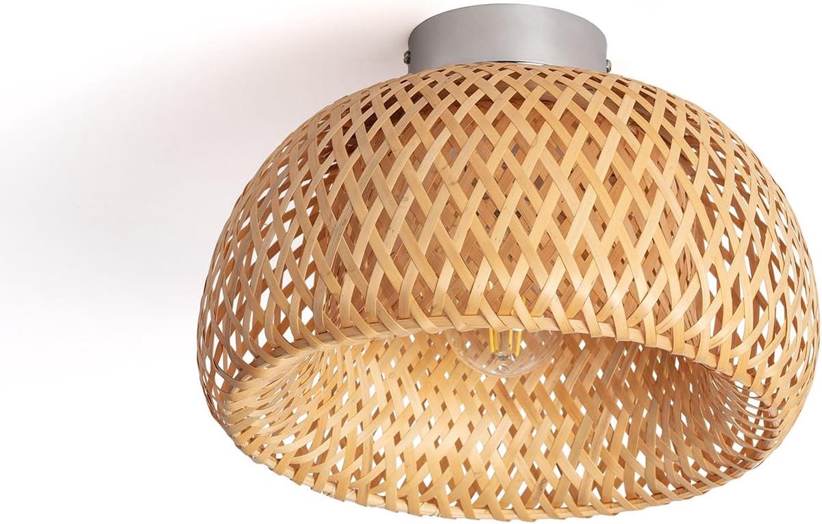 Plafondlamp Bamboe - Natuurlijk Licht - Sfeerverlichting Binnen - Handgemaakt Rustiek Desi
