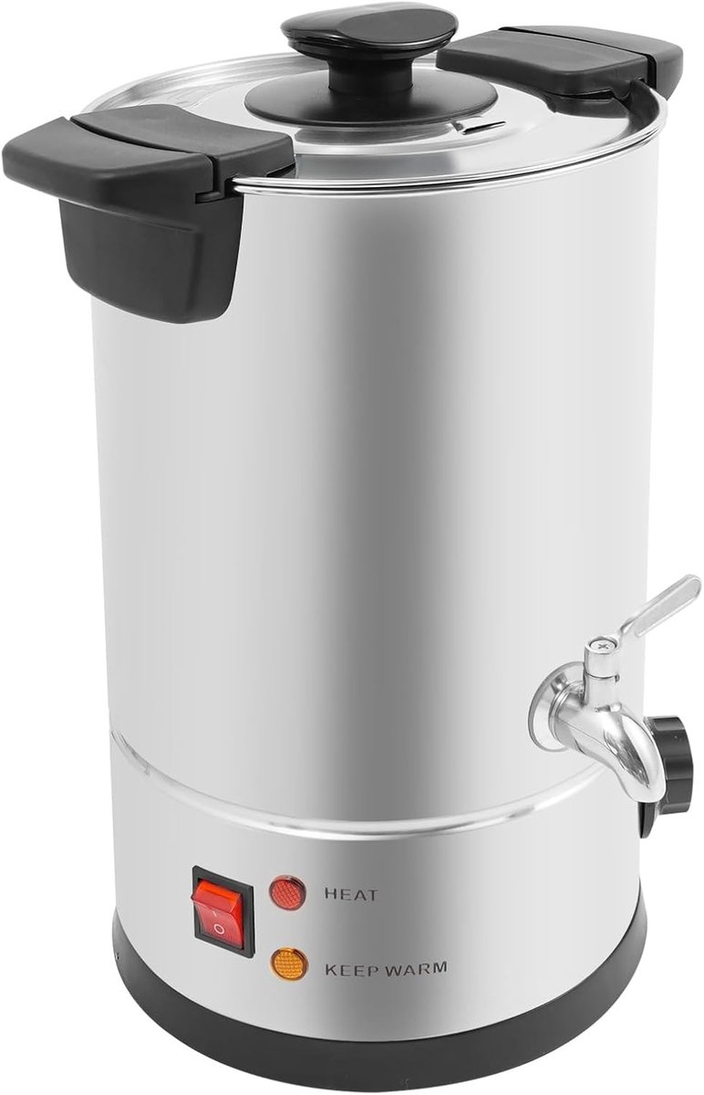 Wasmeltapparaat 8L - Kaarsen Smeltpot - Kaarsen Maken - Instelbare Temperatuur - 8 Liter Capaciteit - Zilver Zwart