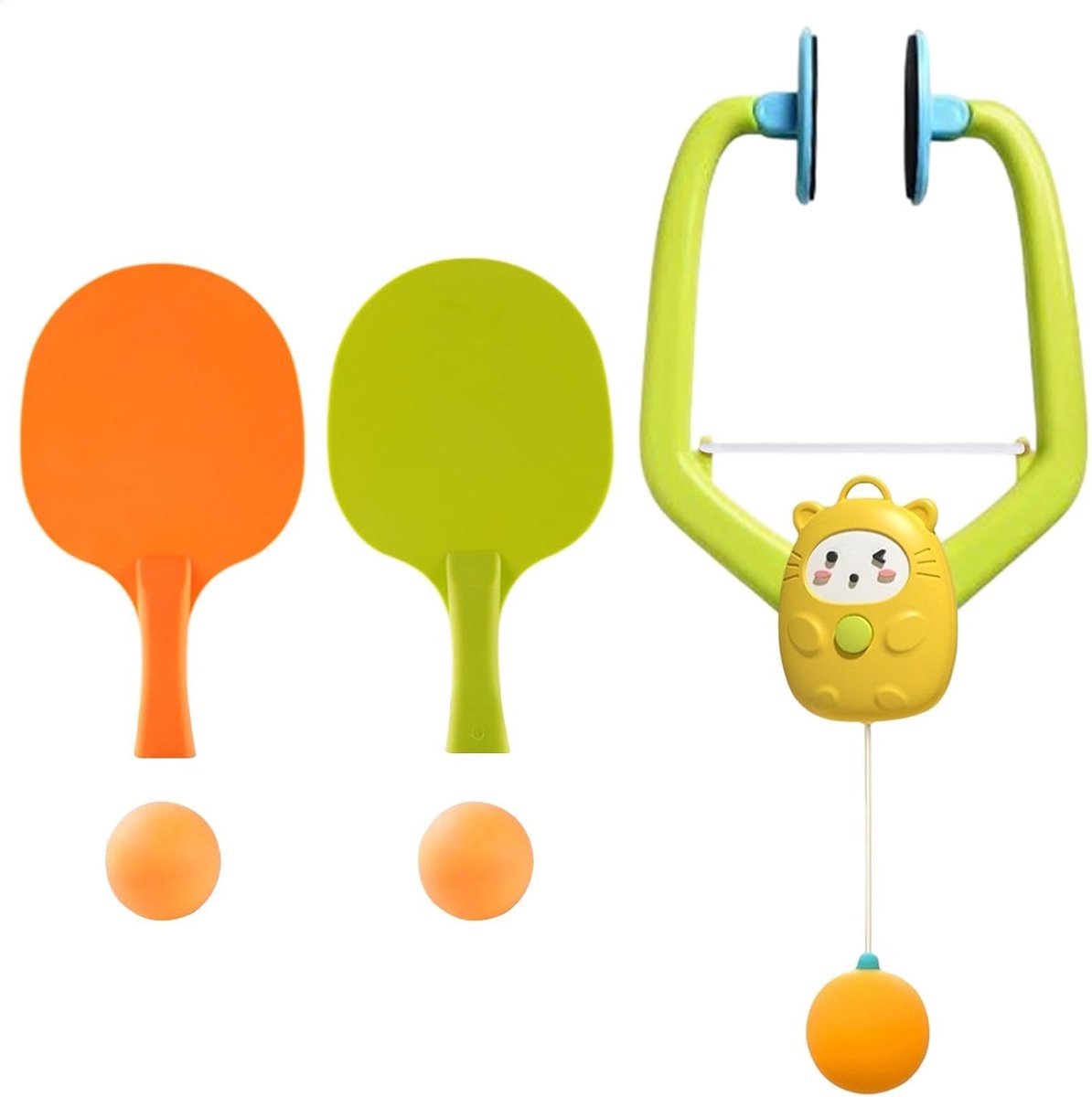 Draagbare Tennistafel - Tafeltennis Set - Binnen Spelen - Compact Ontwerp - 26 x 20 x 65 cm - Geel