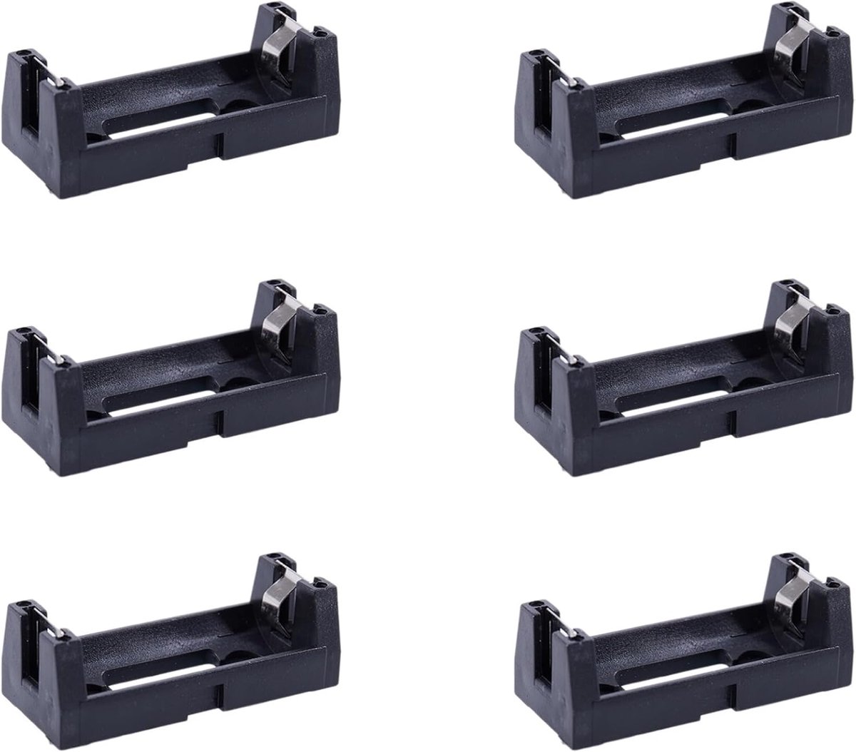 Batterij Houders - Cel Sokkel - Batterijen Opslaan - 6 Stuks Set - 10.8 x 4.3 cm - Zwart