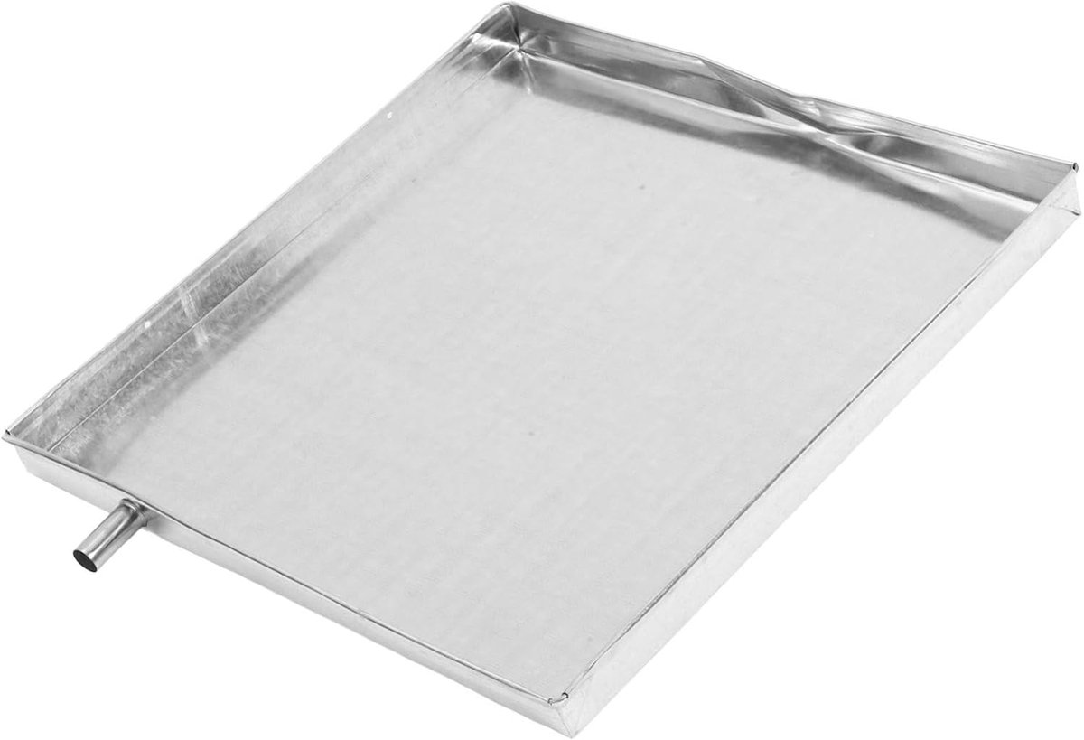 Lekbak Wasmachine Droger - Afvoerbak Vloerbak - Apparaat Bescherming - Verstevigd IJzer Ontwerp - 41x41x3 CM - Zilver