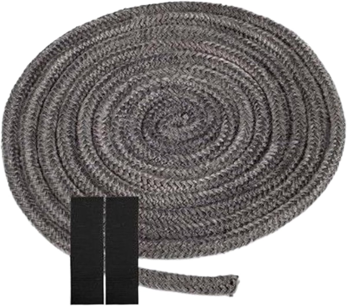Haardpakking - Oven afdichting - Veilige warmte - Flexibele glasvezel - 2 meter 16mm - Zwart