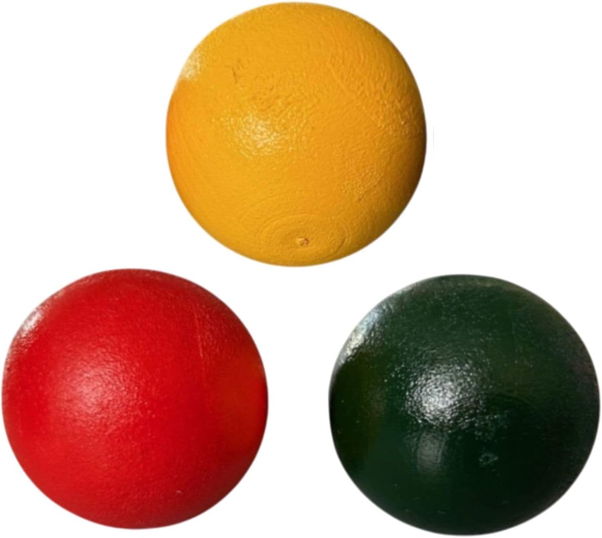 Houten Varkentjes - Boules Ballen - Jeu de Boules Spelen - Set van 3 - 3 cm Diameter - Neon Kleuren