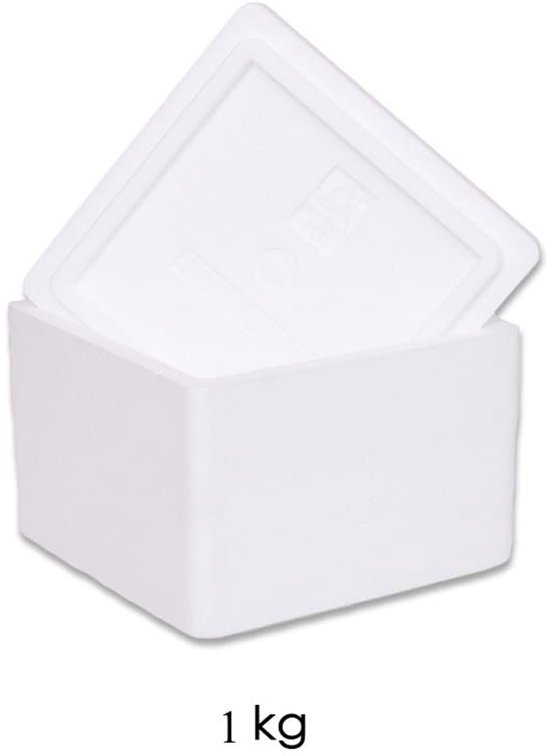 Thermobox met Deksel - Piepschuim Box - Voedsel Transport - Lichtgewicht Isolatie - 19.6x19.6x12.5 cm - Wit — afbeelding 4