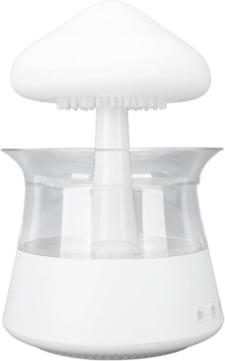 Luchtbevochtiger Regenwolk - Waterdruppel Paddestoel - Ontspannende Sfeer Creëren - 7 Kleuren Nachtlamp - 300 ml Reservoir - Meerdere Kleuren