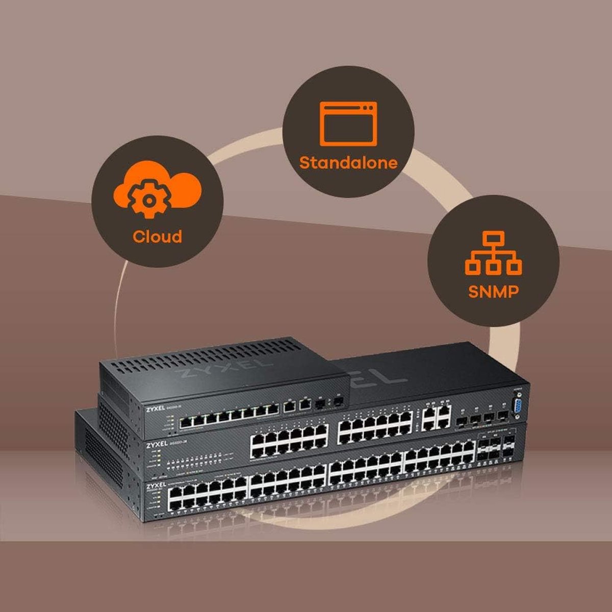 Managed PoE+ Switch - Gigabit Ethernet Switch - Netwerk Infrastructuur - Hybride Cloud Beheer - 10 Poorten 180W - Zwart