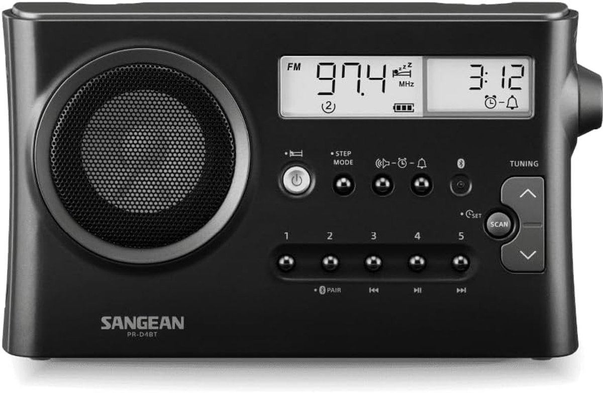 Draagbare Radio - AM FM Ontvanger - Muziek Luisteren - Automatische Zenderoptimalisatie - 10x17x39 cm - Metaalgrijs