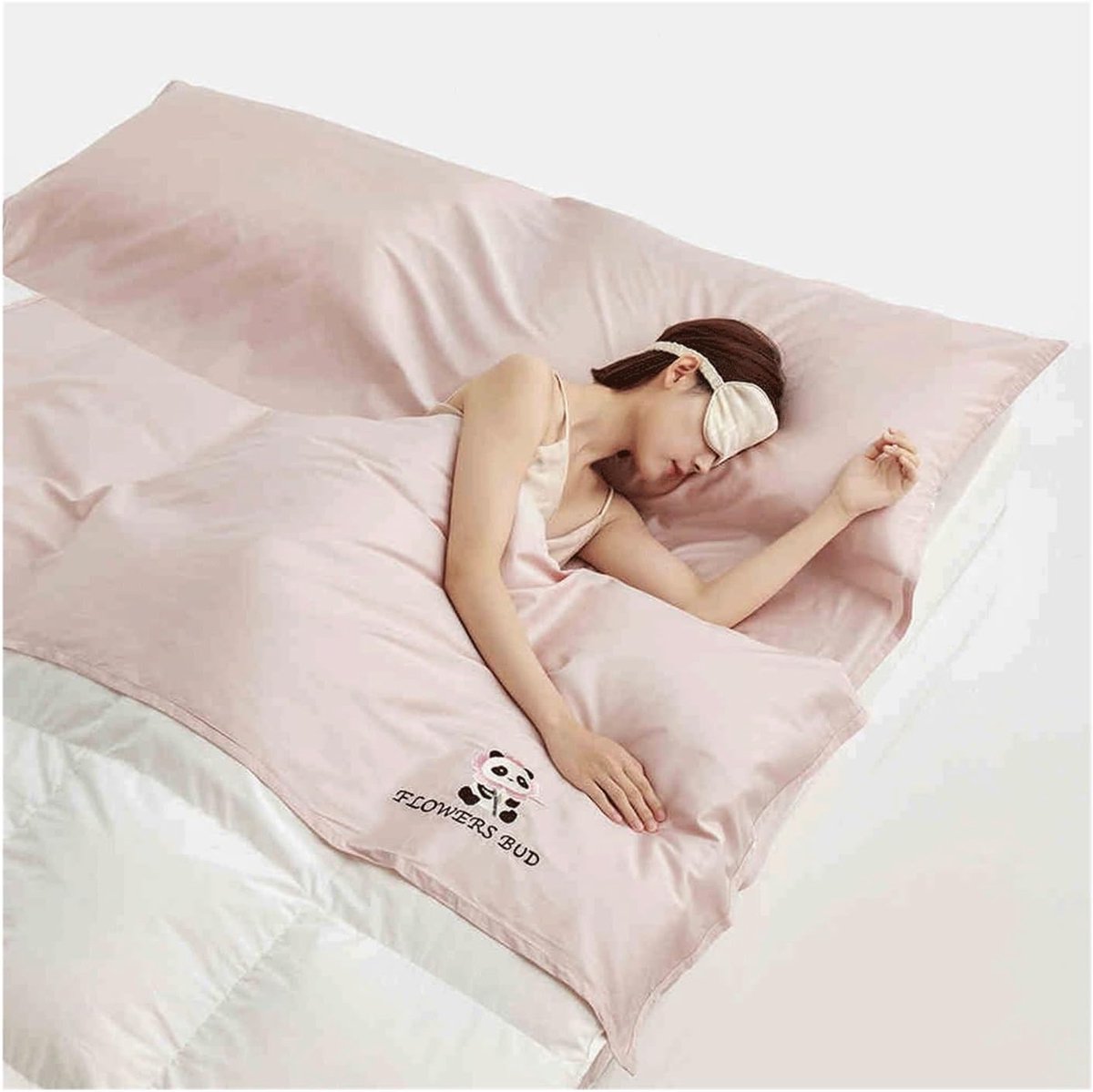 Slaapzakvoering Katoen - Reislaken - Comfortabel Reizen - Met Rits - 160x210cm - Roze