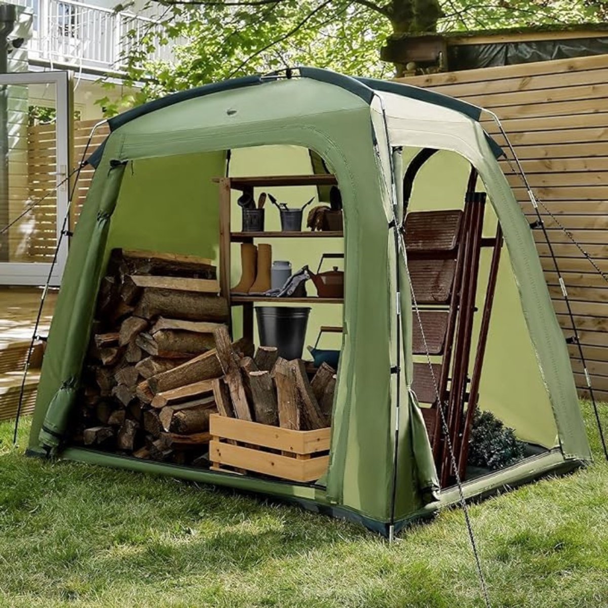 SVN® Fietstent - Schuurtent - Opslagtent – Legergroen - Groen - 200cm x 120cm x 165cm