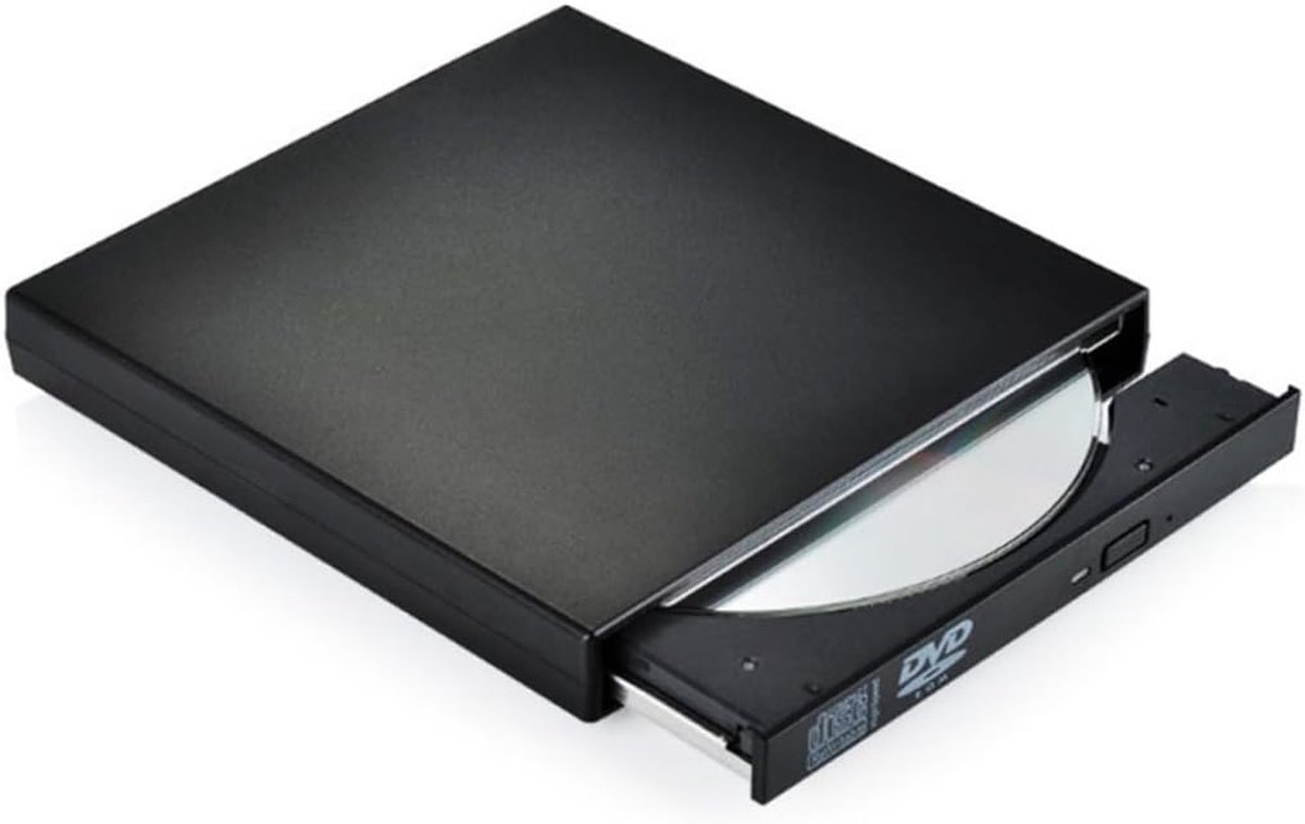 Externe Cd Brander - Optische Drive Cd-Rw - Oude Systemen - Usb 2.0 Compatibel - 13.3x13.3x13.3cm - Zwart