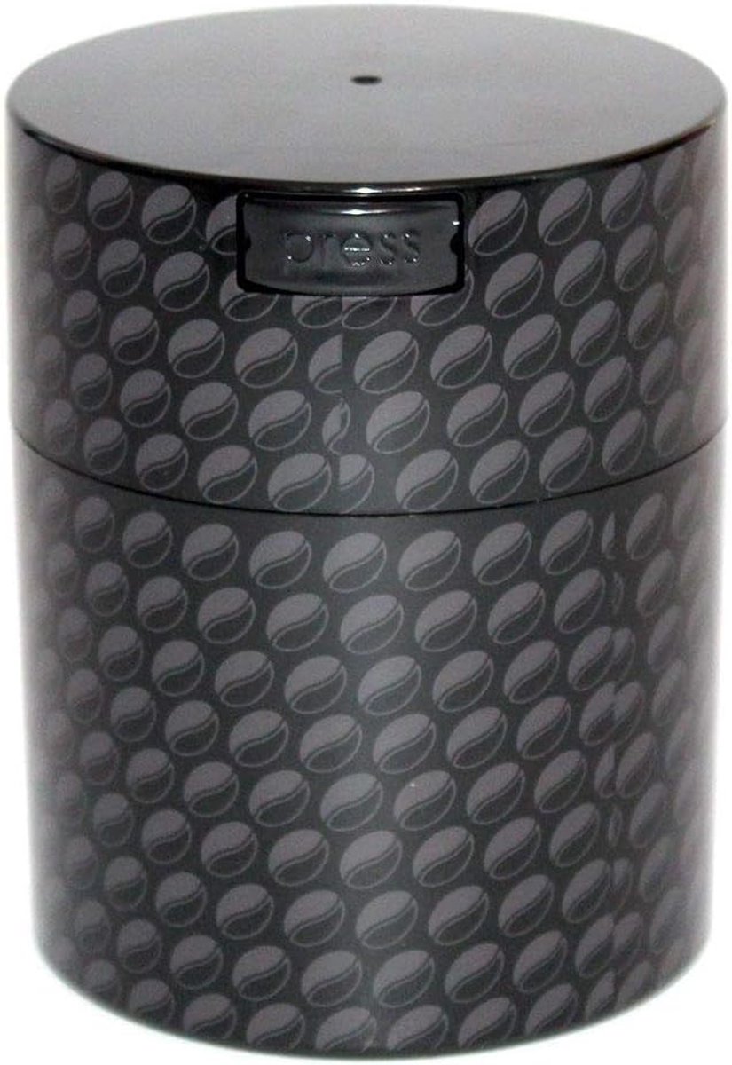 Koffiecontainer met Kraan - Vacuüm Opslag - Koffie Vers Houden - Drukknop Vacuüm Systeem - 10x10x13 cm - Zwart